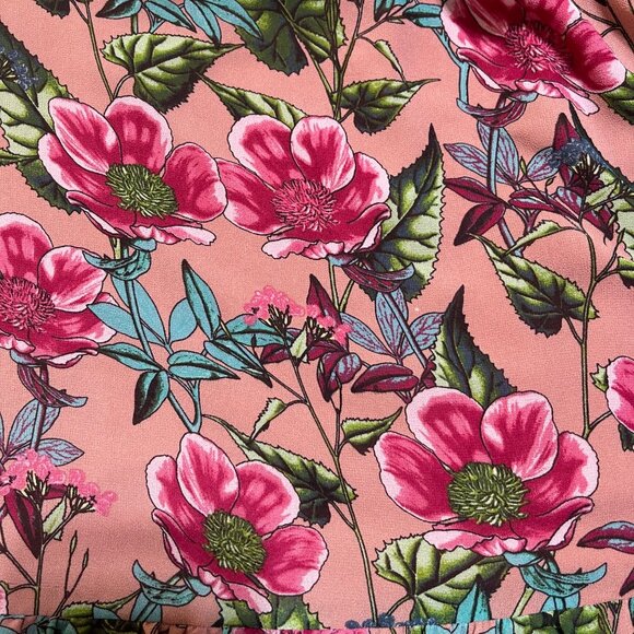 For Love & Lemons Churro Mini Dress Pink Flamenco L Large Ruffle Hem - Picture 5 of 9